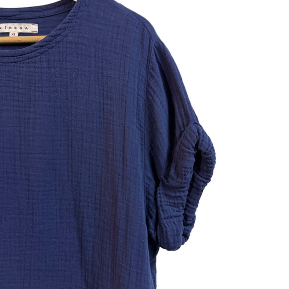 Xirena Savoy Top‎ Navy Cotton Gauze Crinkle Lightweight Pullover Women XS - Picture 5 of 7
